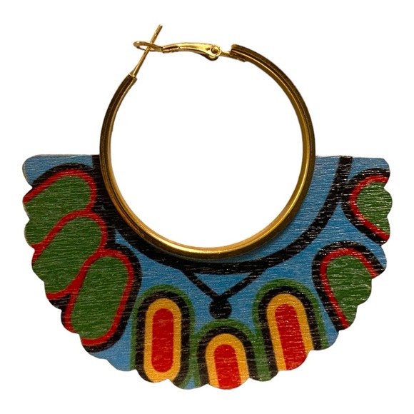 Multicolor Statement Hoop Earrings - Picture 4 of 4